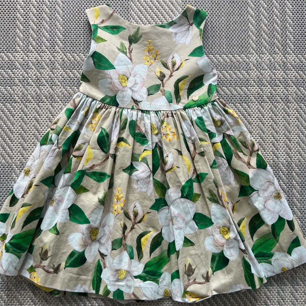 MAYORAL | Floral Kids Dress in Green and Cream